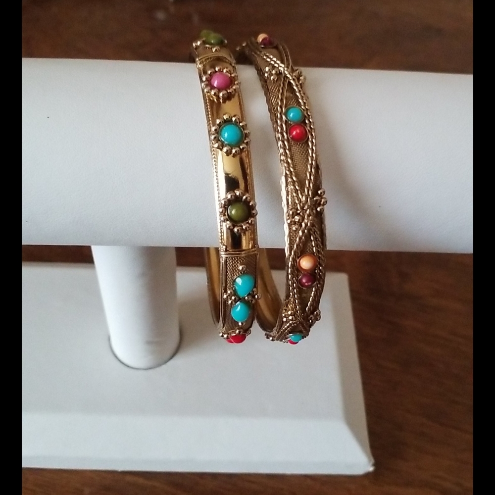 2 Beautiful Cuff Slip On Bracelets Bangle - Picture 5 of 12